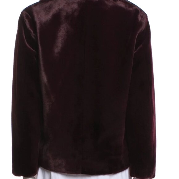 NWT Vince Plush Faux Fur Plum Wine Casual Jacket XXS $592 - Picture 16 of 16